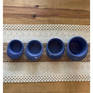 TAG Blue Nesting Stoneware Ceramic Microwave Safe Kitchen Baking Measuring Cups